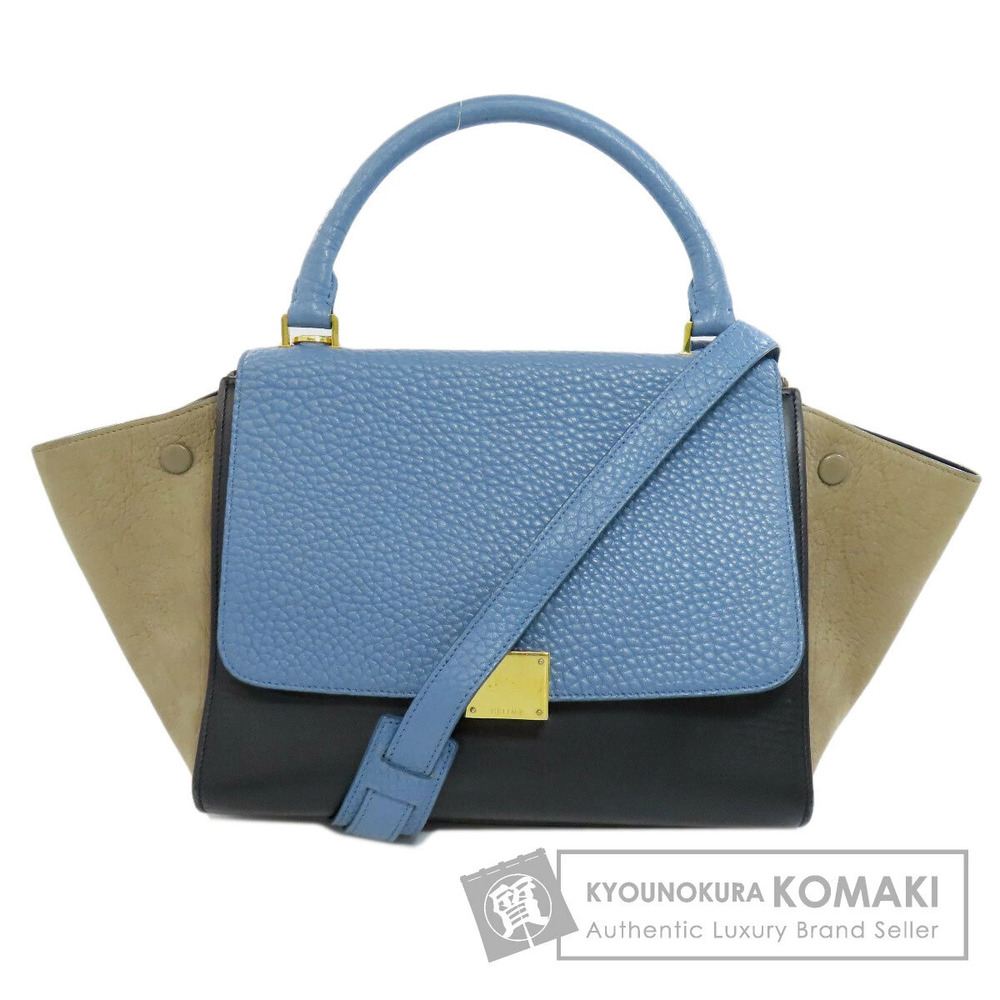 Celine Trapeze 2way Calfskin Leather Shoulder bag leather